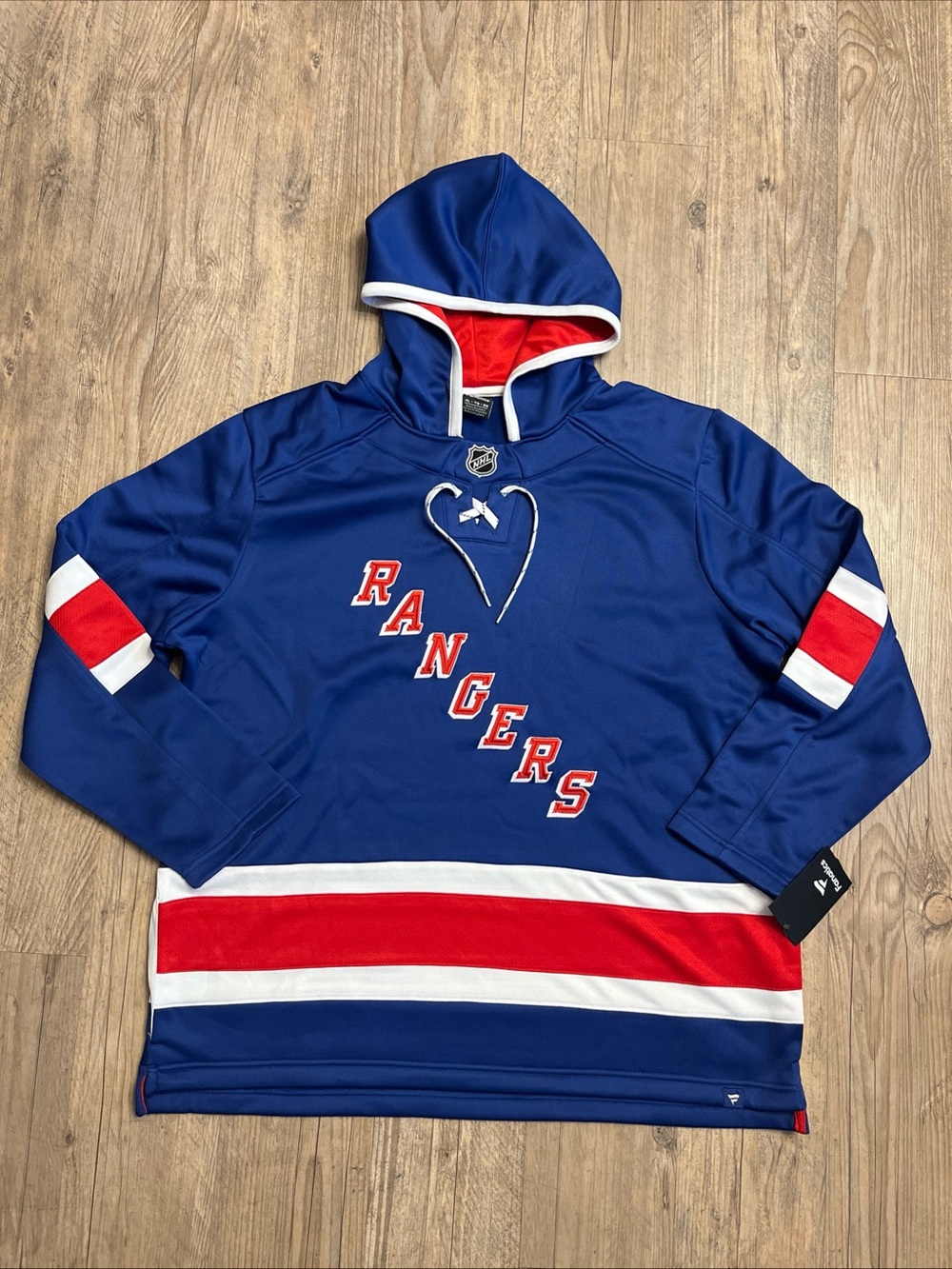 NWT Fanatics New York Rangers Prime Time Fleece Hoodie Blue Size XL